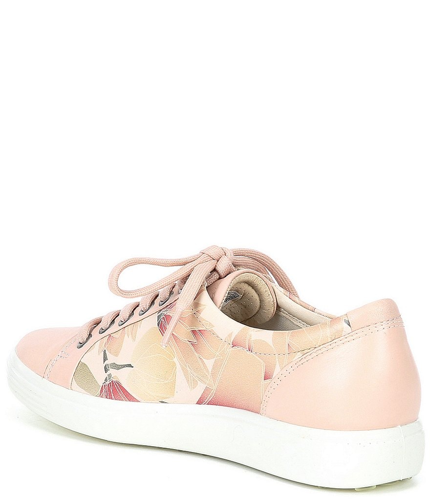 ECCO Soft 7 Floral Print Leather Lace-Up Sneakers
