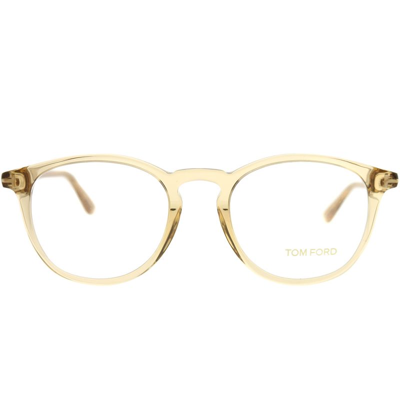 Tom Ford  045 Unisex Round Eyeglasses Transparent Brown 51mm