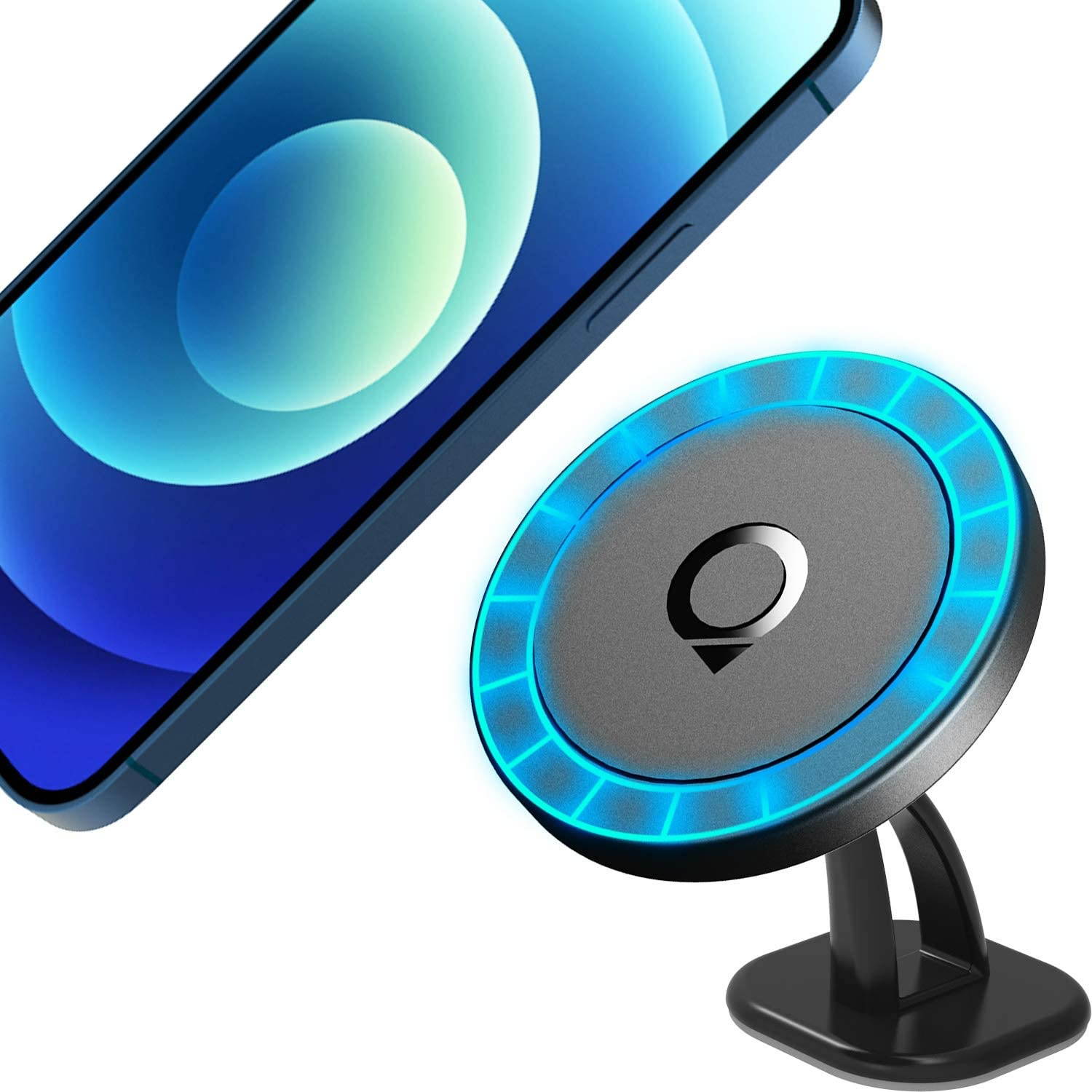 Quarble Magnetic Dashboard Car Mount Compatible with MagSafe Case and iPhone 12 Pro Max Mini, 360&deg; Adjustable Phone Holder No Metal Plate Needed 2021 All New