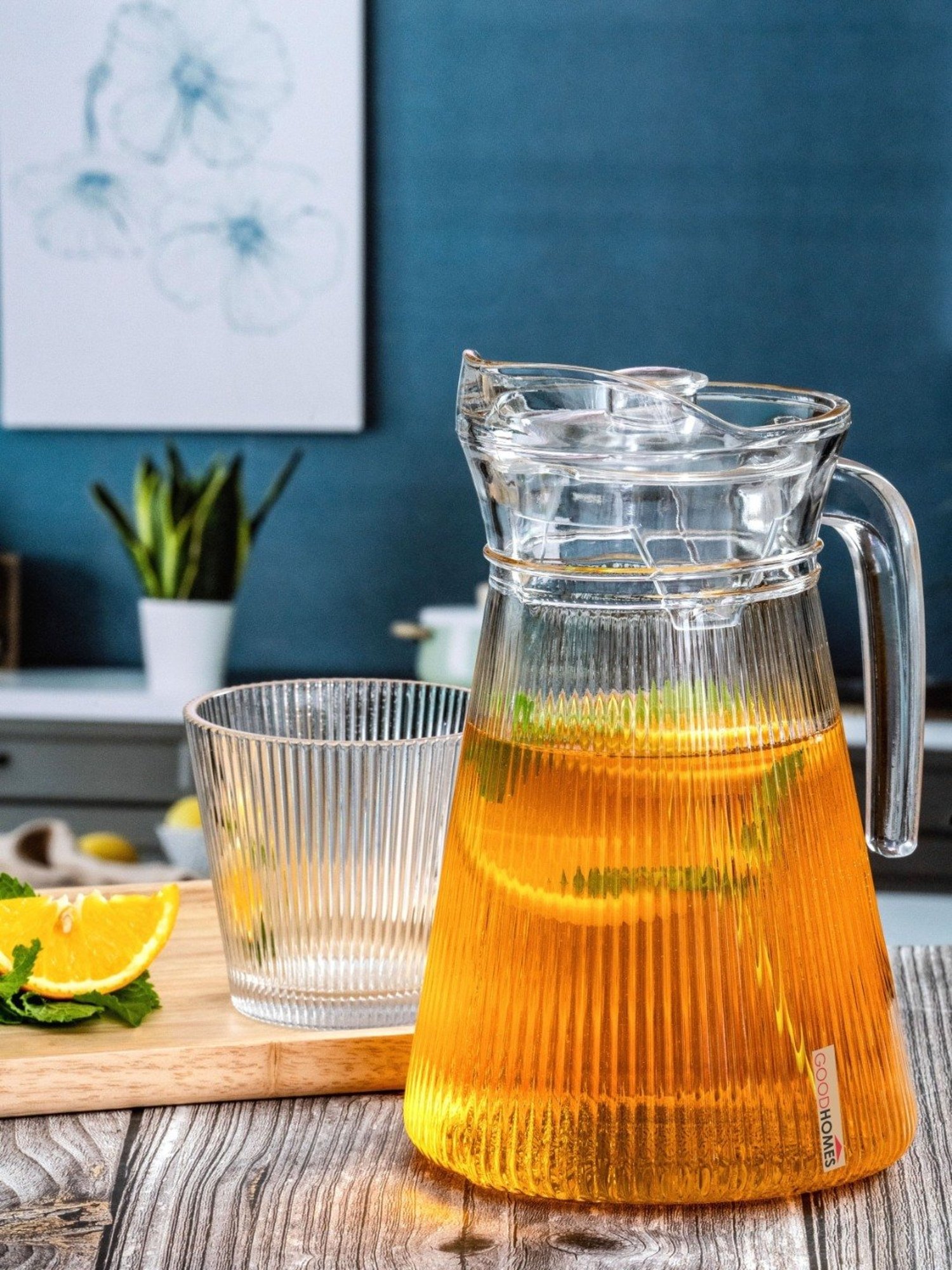 Pure Home and Living Blue Glass Decanter (0.7 L)