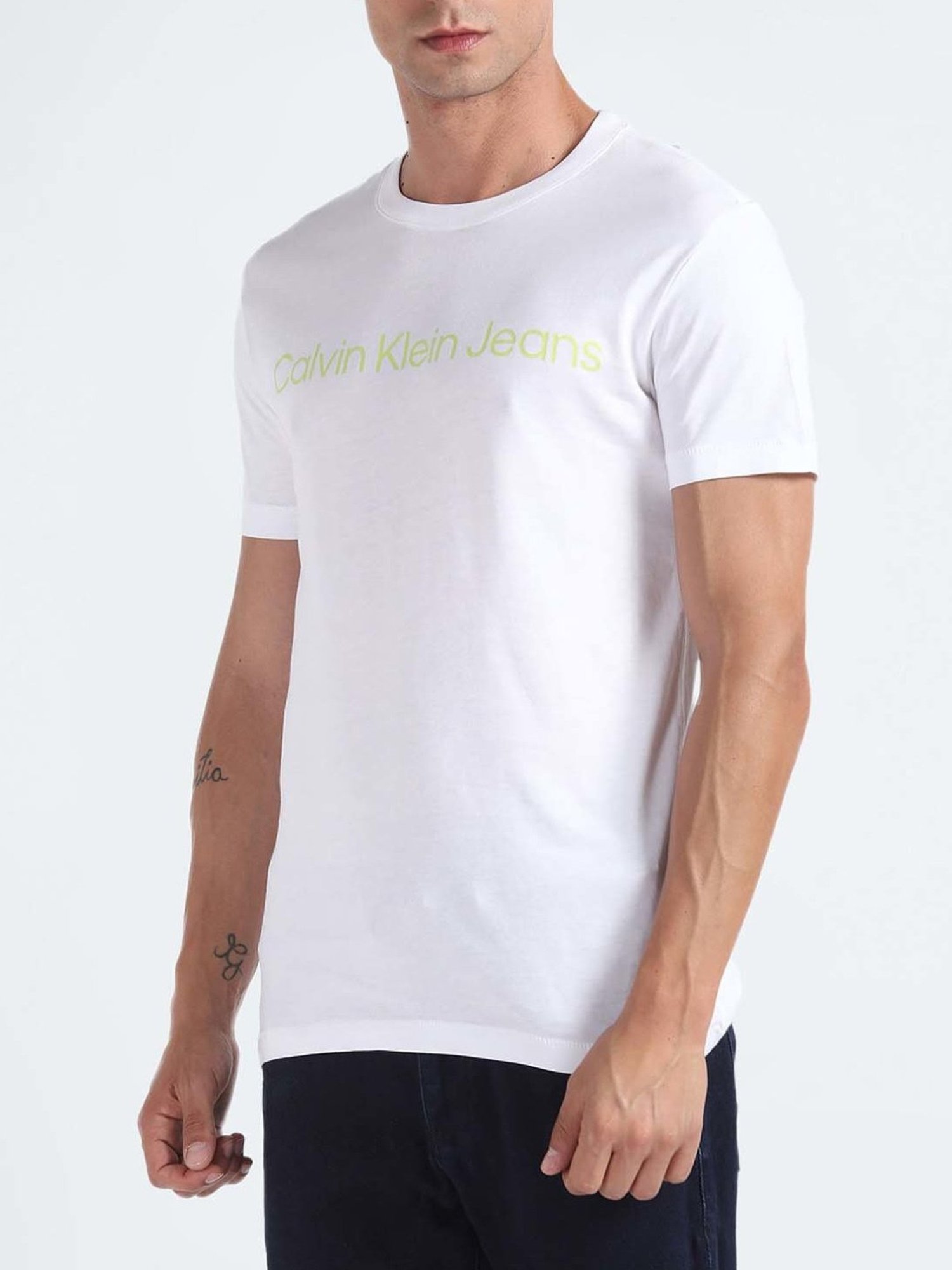 Calvin Klein Jeans Bright White Logo Slim Fit T-Shirt