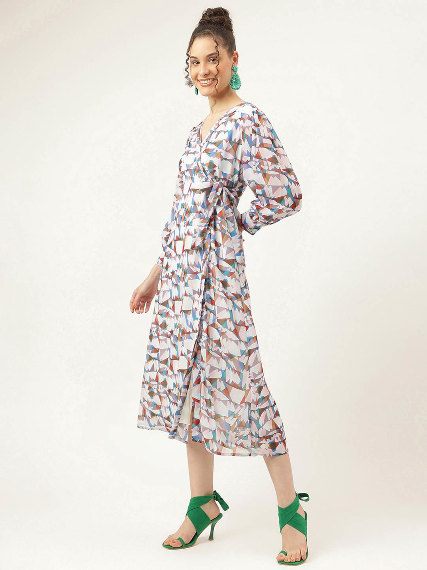 MASAKALI.CO Multicolor Printed Midi Dress