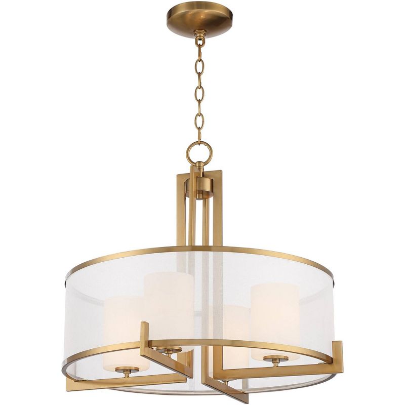 Possini Euro Design Persephone 24" Wide Warm Antique Brass Drum Pendant Light