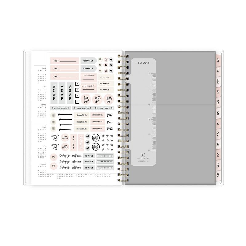 2021 Planner Notes 5.875" x 8.625" Frosted Plastic Monthly Wirebound Sadie - The Everygirl Planner