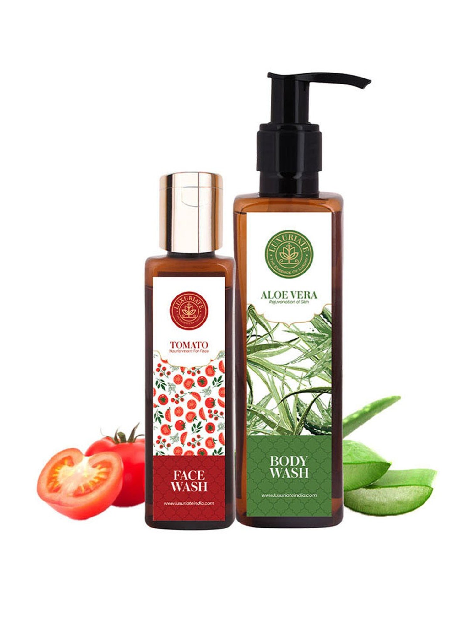 Luxuriate Aloe Vera Body Wash and Tomato Face Wash Cleanser Combo