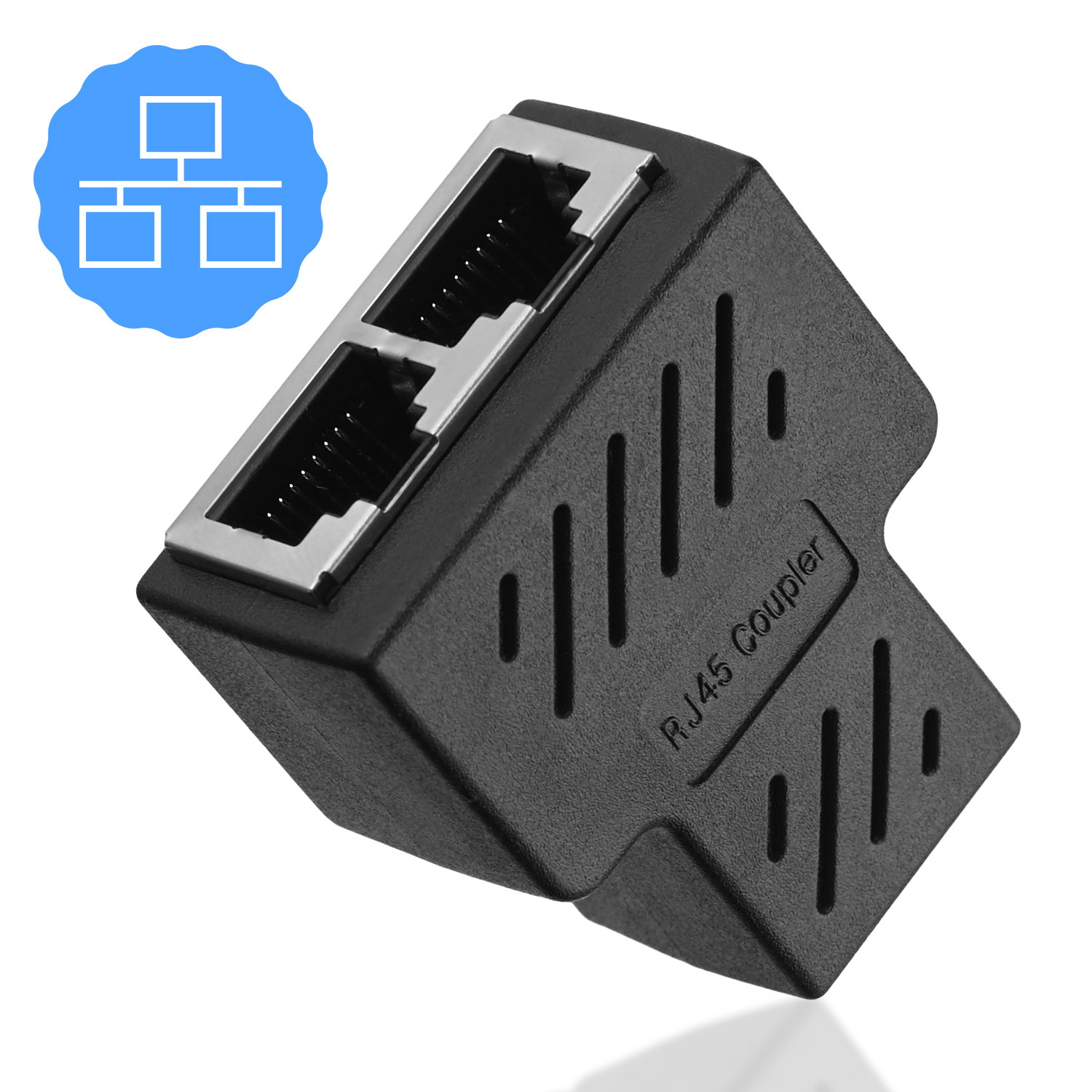 FirstPower RJ45 Splitter Adapter 1 to 2 Ways Dual Female Port CAT 7 6 5 LAN Ethernet Cable