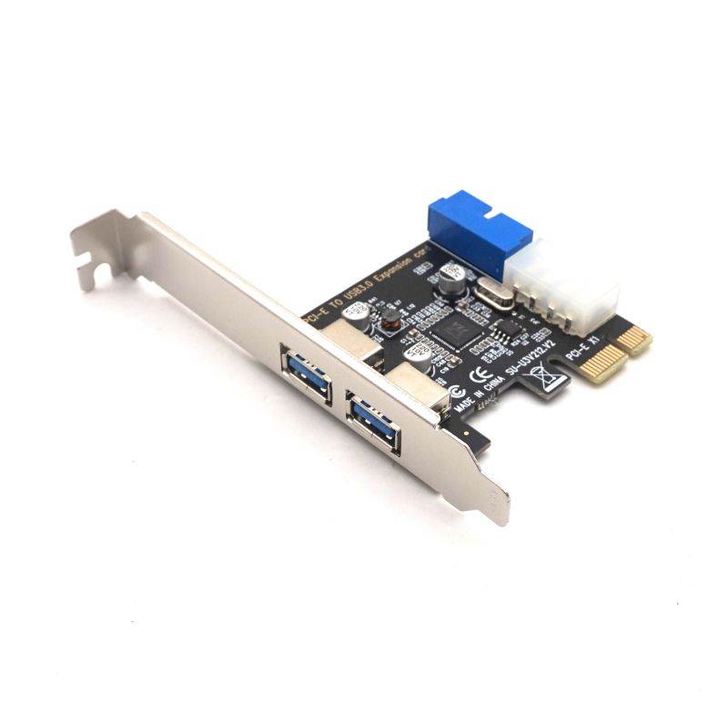 Weastlinks PCIE PCI-E to USB 3.0 Expansion Card External 2 Port USB3.0 + Internal 19pin Header PCIe Card 4pin IDE Power Connector