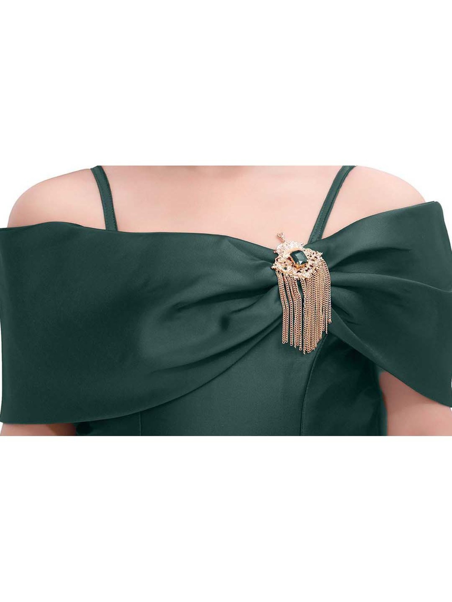 AJ Dezines Kids Green Regular Fit Gown