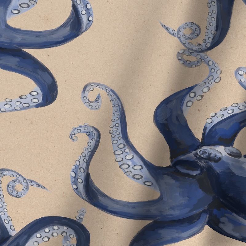 Americanflat Nautical Octopus Pattern by Jetty Home 71" x 74" Shower Curtain
