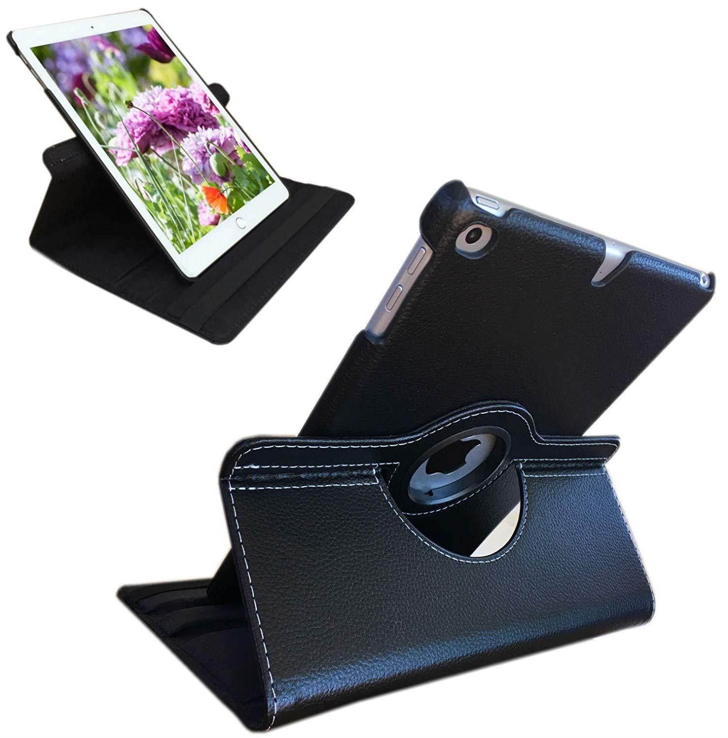 iPad Air 1st Generation case Compatible Models A1474 A1475A1476 MD785LL/A MD876LL/A 360 Rotating Stand with Wake Up/Sleep Function (Black)