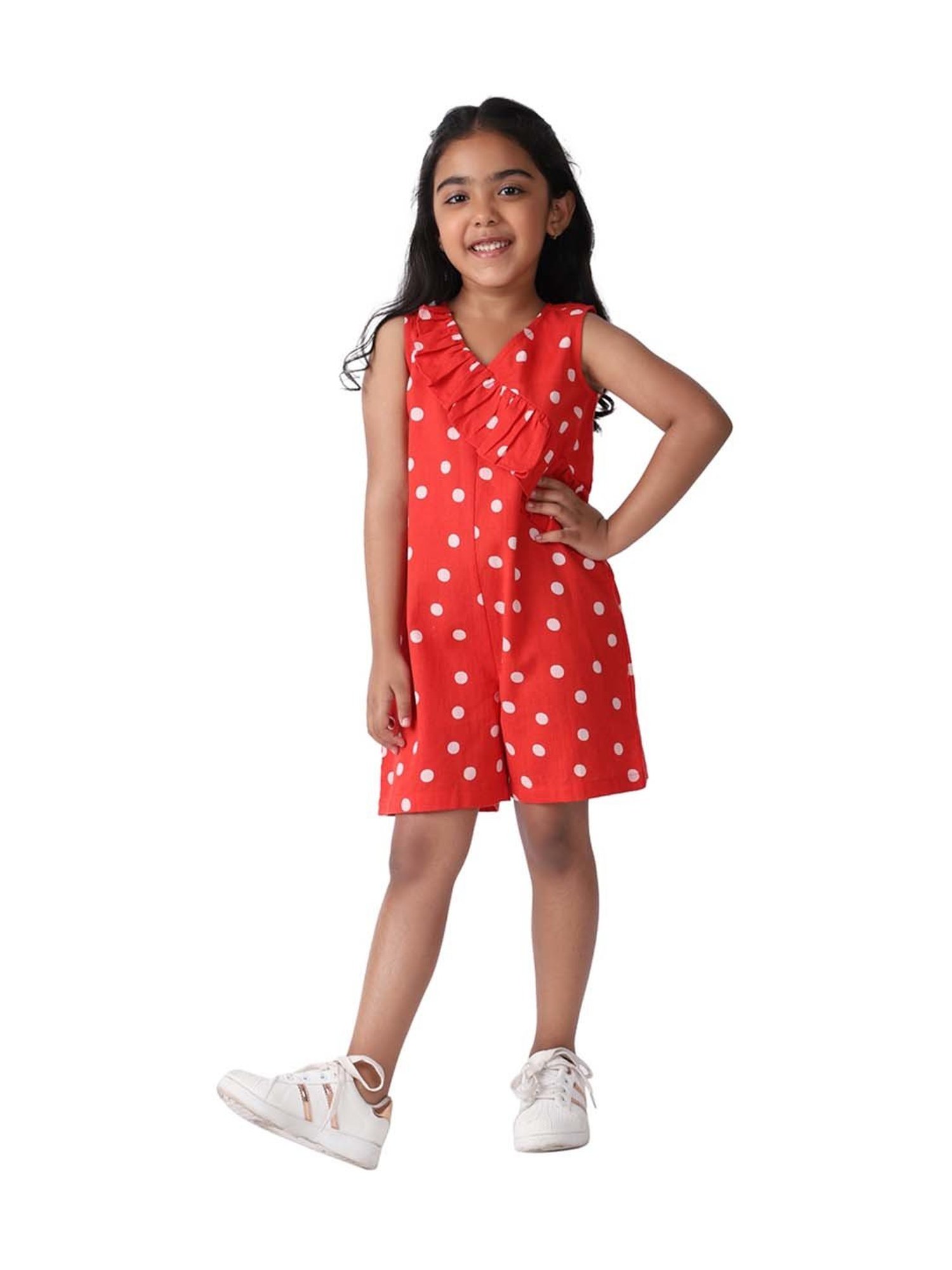 Stylestone Kids Red Printed Jumpsuit