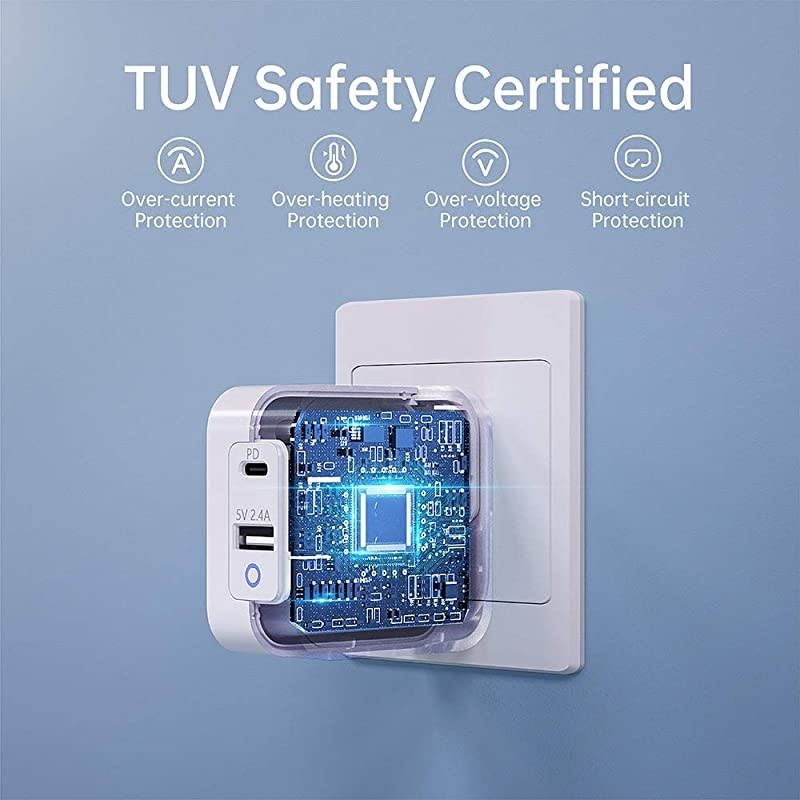 USB C Charger  65W PD 3.0 Fast Charger, GaN Fast Charging USB C Wall Charger 2-Port Portable Charger Adapter for MacBook Pro Air iPad Pro iPhone 11 Pro Max SE Nintendo Galaxy and More