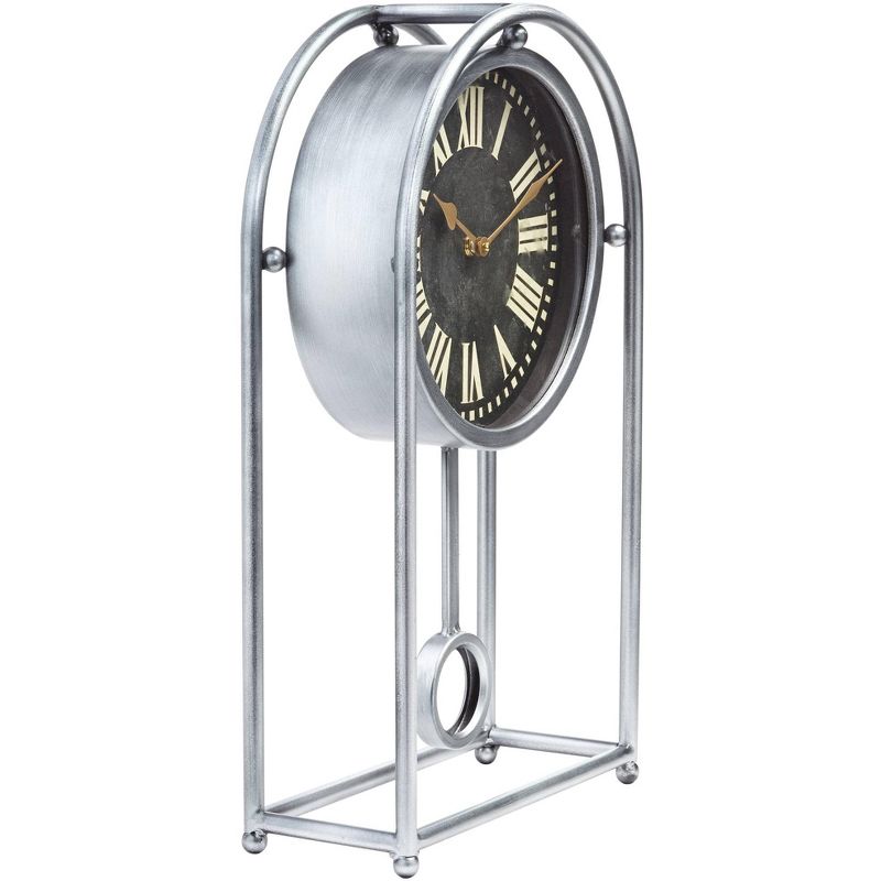 Kensington Hill Ellerby Glossy Silver 20 1/4" High Metal Table Clock