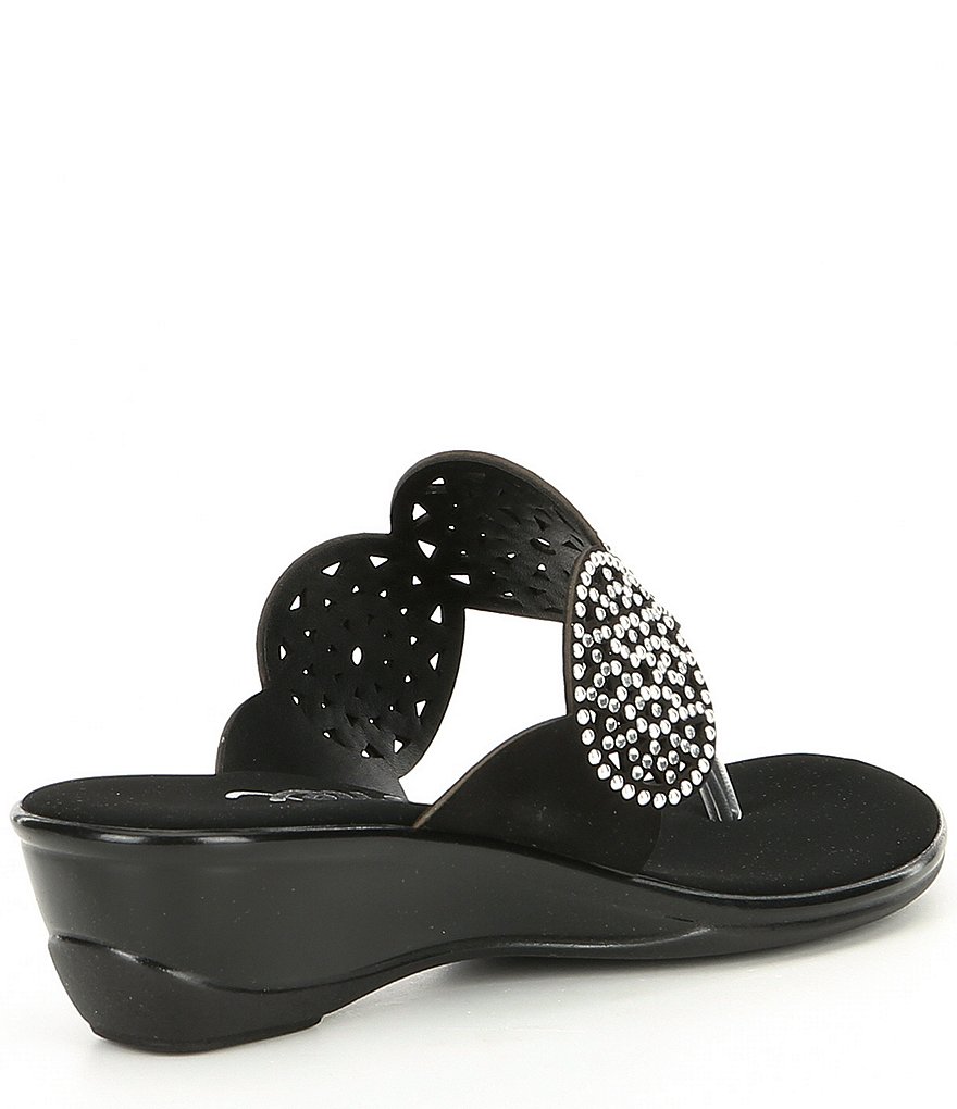 Onex Alfie Studded Leather Thong Wedge Sandals