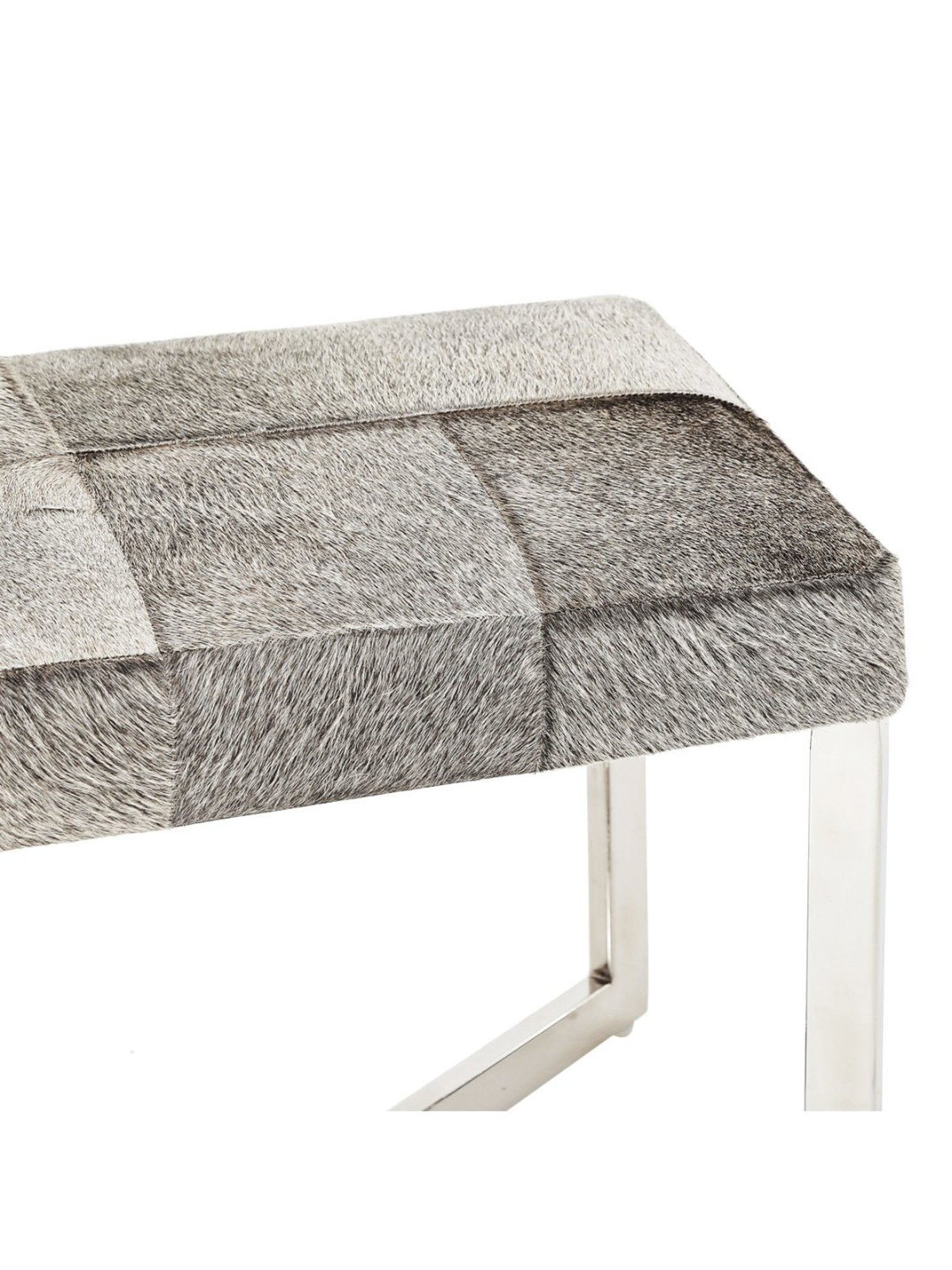 Home4U Sumner Textured Grey Stainless Steel Single Seater Bench
