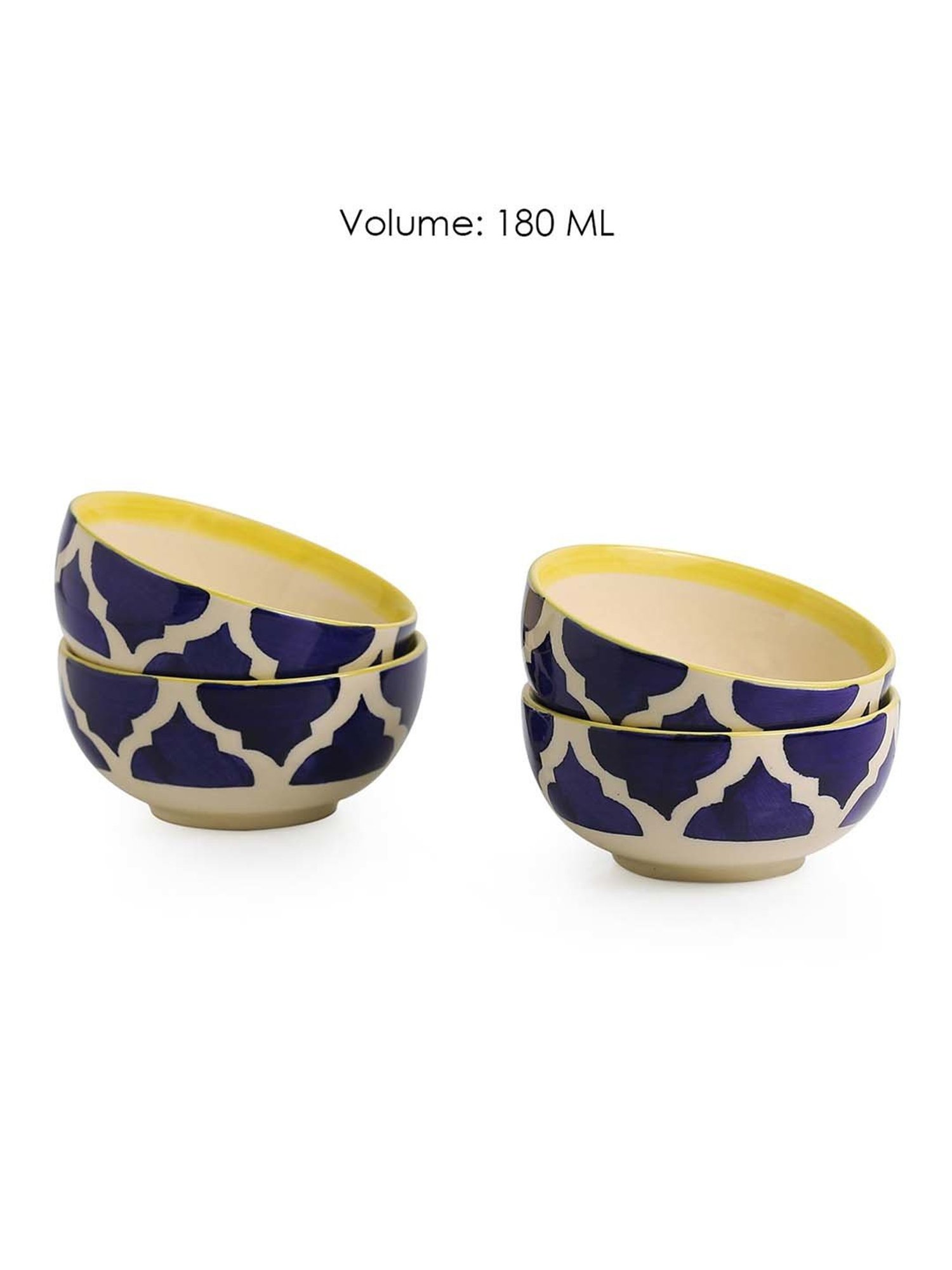 ExclusiveLane 'Four Mediterranean Bowls' Handpainted Serving Bowls In Ceramic (Set Of 4)