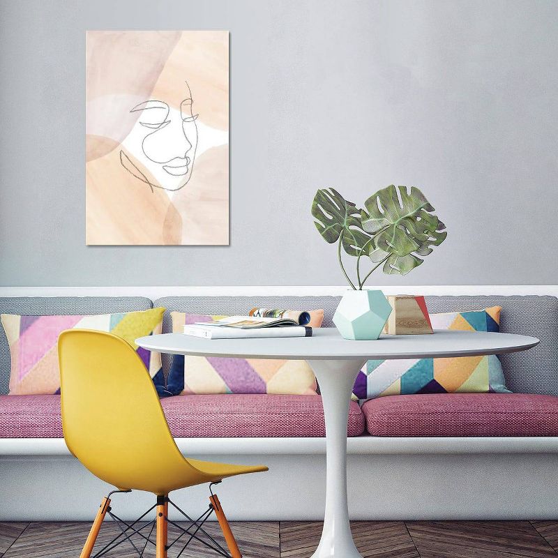 Line Art Face by Whales Way Unframed Wall Canvas - iCanvas