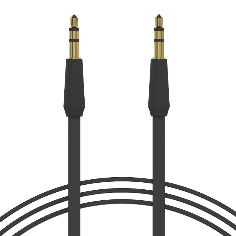 Just Wireless 4ft Flat TPU Auxiliary Cable (3.5mm) - Black