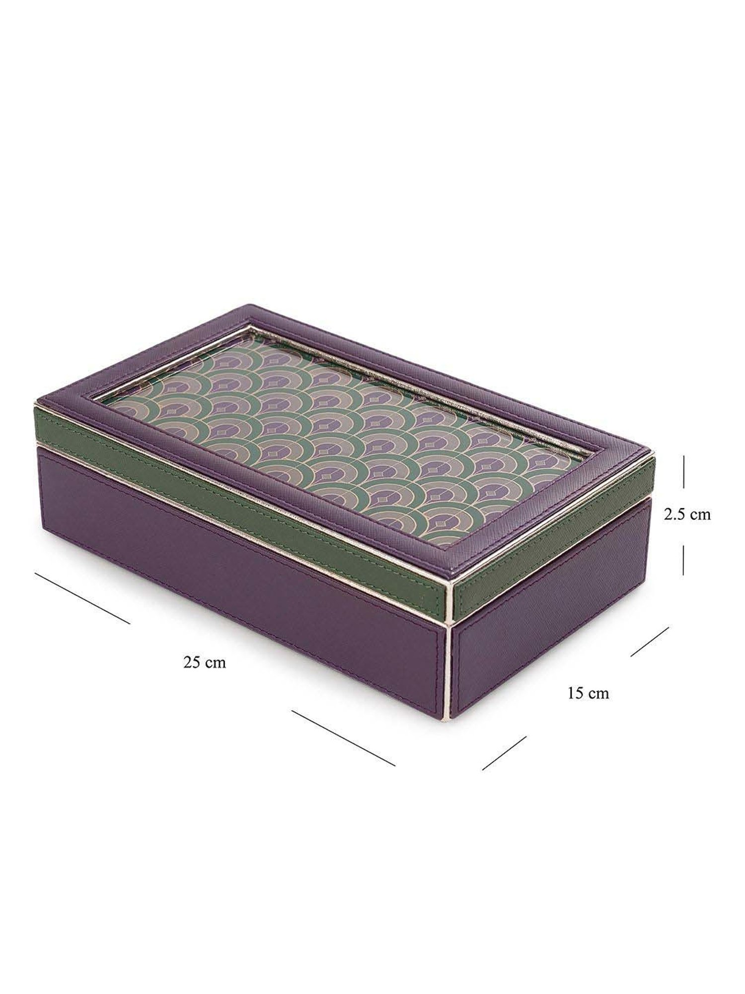 Pure Home and Living Purple & Green Mdf Dual Tone Printed Storage Box