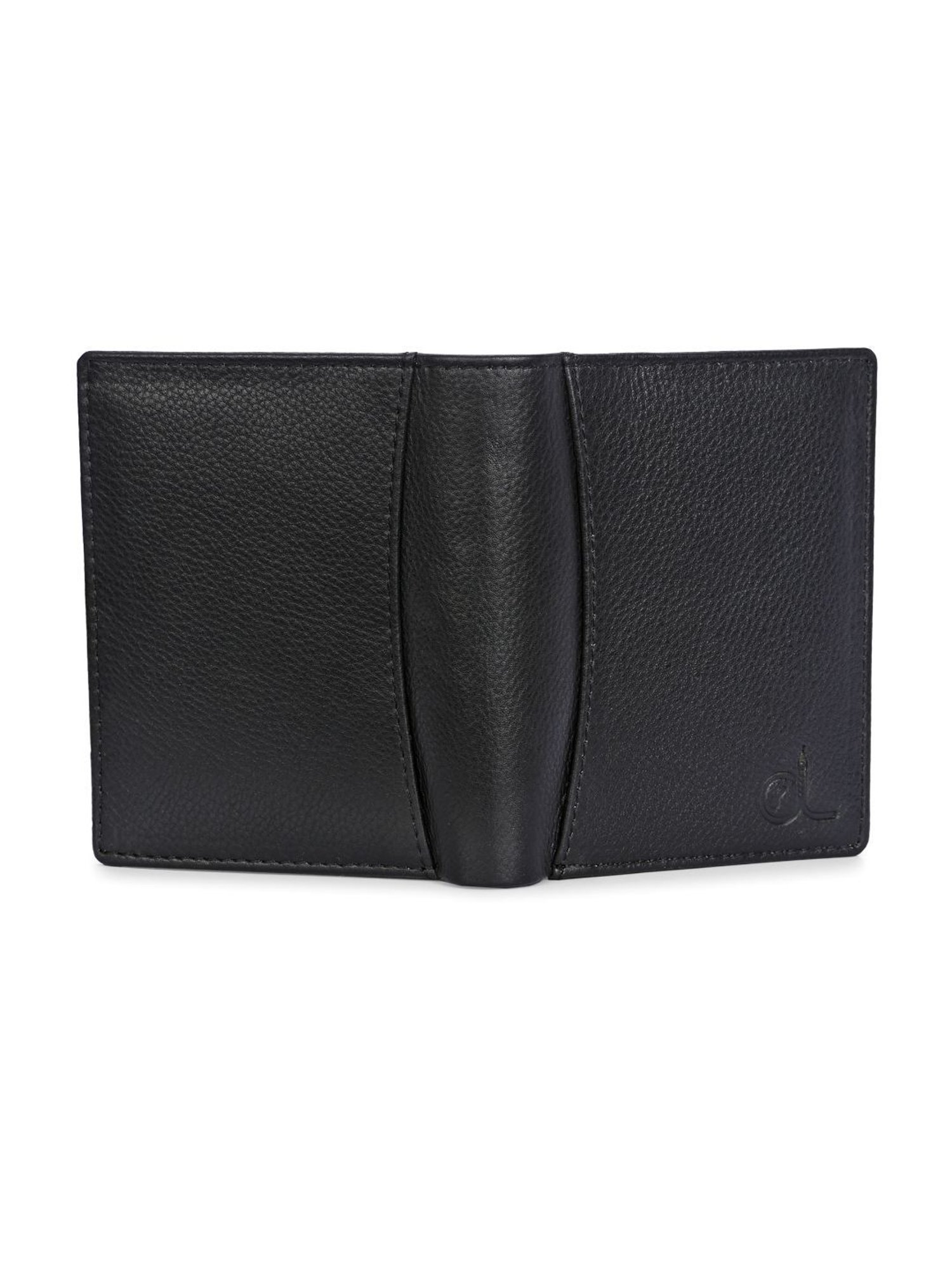 Clog London Black Leather Small Bi-Fold Wallet for Men