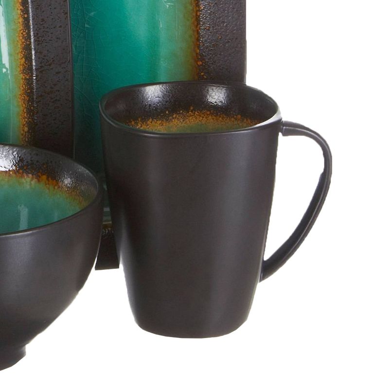 Gibson Home 16pc Stoneware Ocean Paradise Dinnerware Set