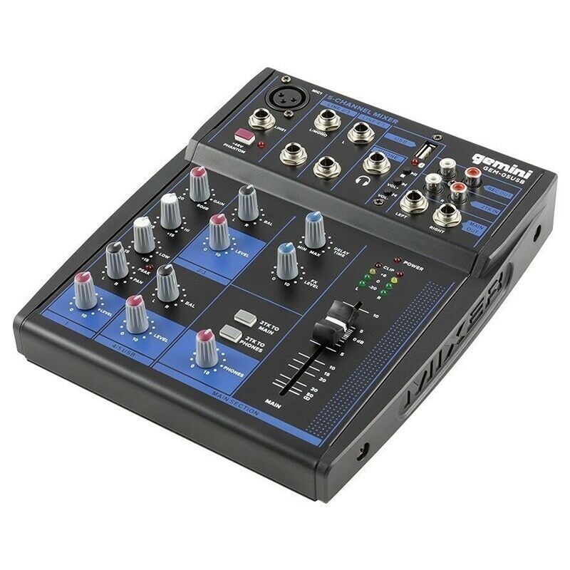 Gemini 05USB Compact 5-Channel Bluetooth USB Audio Mixer