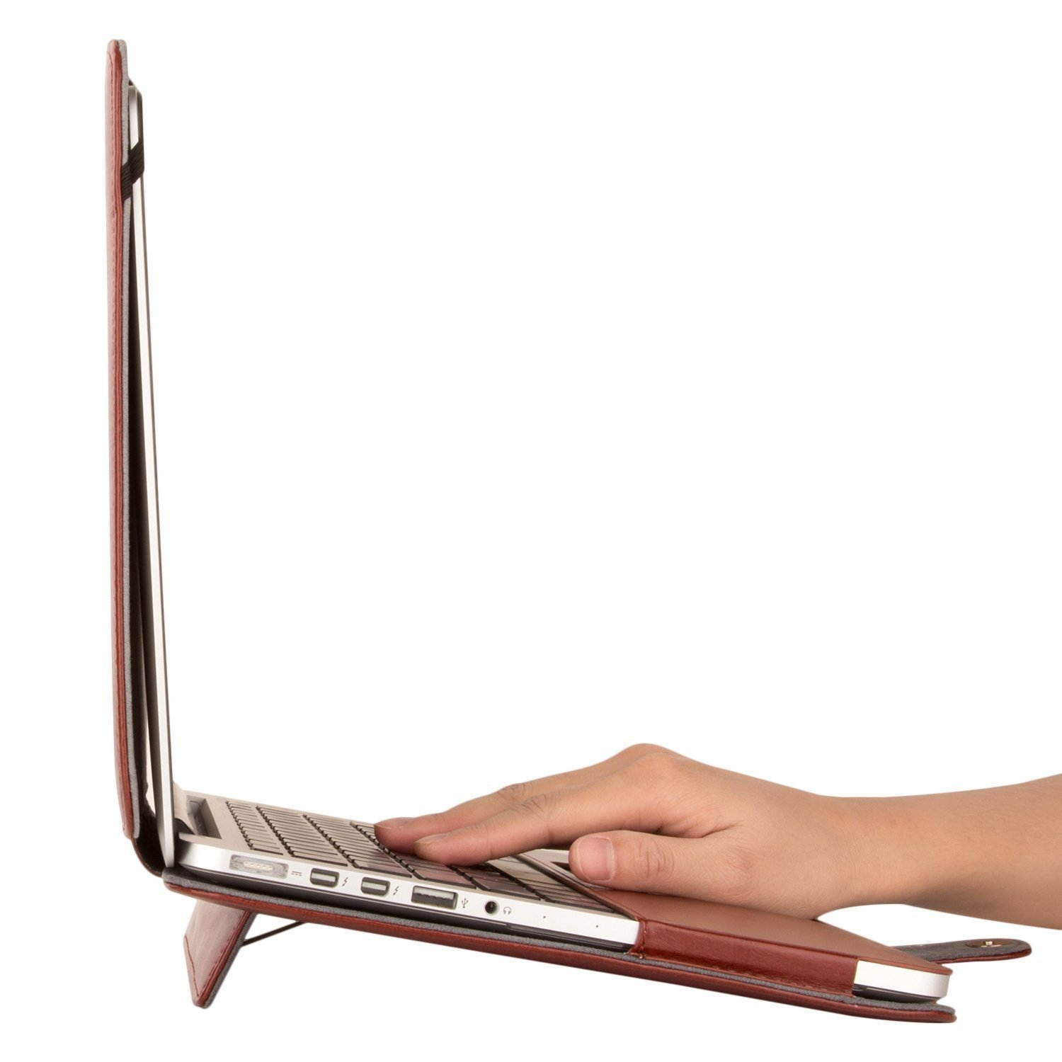 Mosiso MacBook Air 11 Sleeve Case, Premium Quality PU Leather Book Cover Clip On Folio Case for MacBook Air 11.6" (Models: A1370 and A1465)