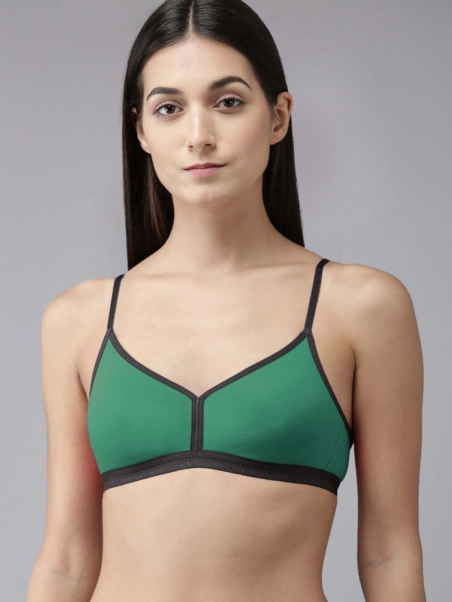 AROUSY Green Cotton Everyday Bra