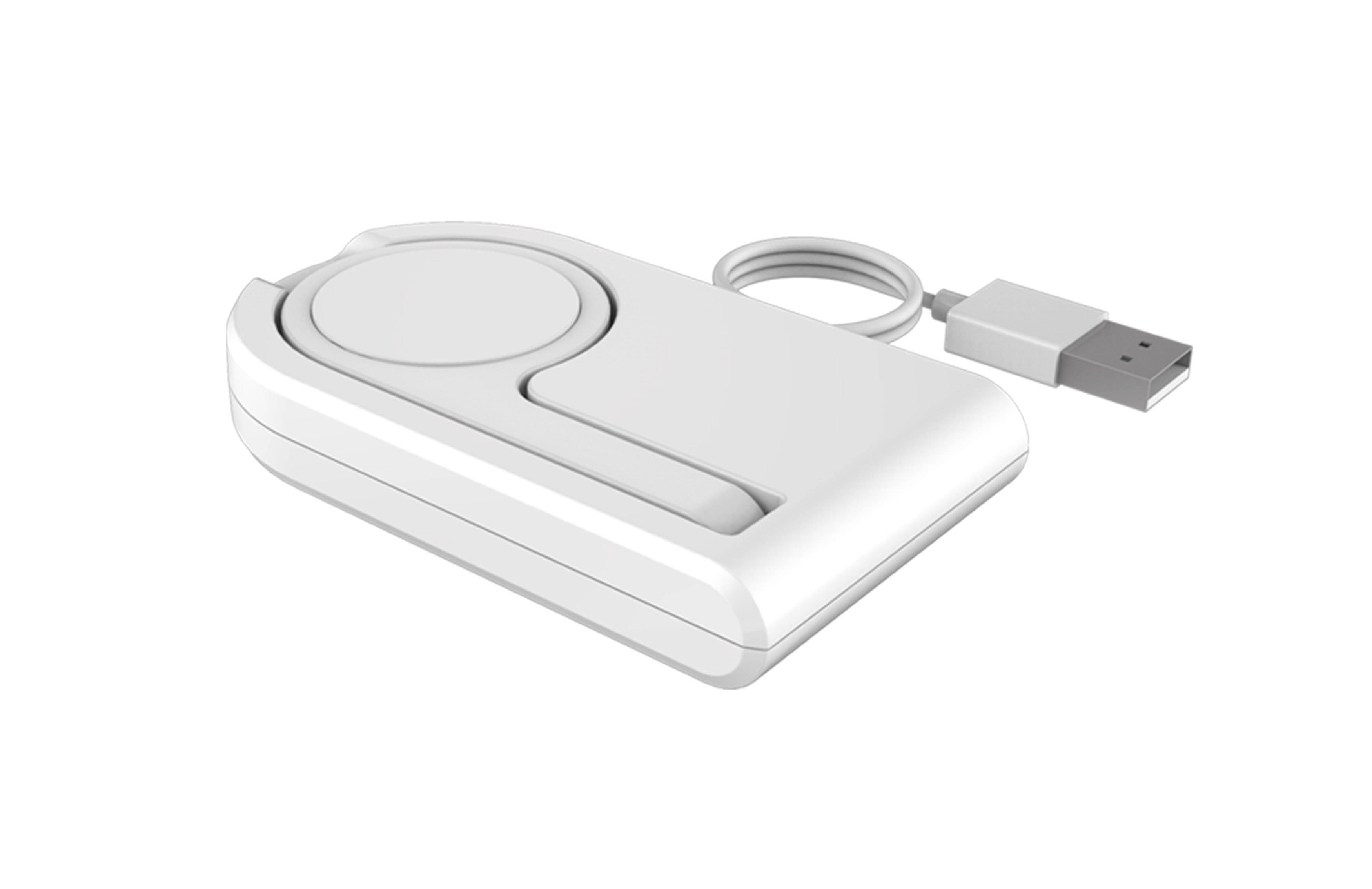 [MFI Certified] Apple iWatch Protable Magnetic Charging Dock,Foldable Design To Enable Nightstand Mode With 3ft Long USB Cable For All iWatch Models (Silver)