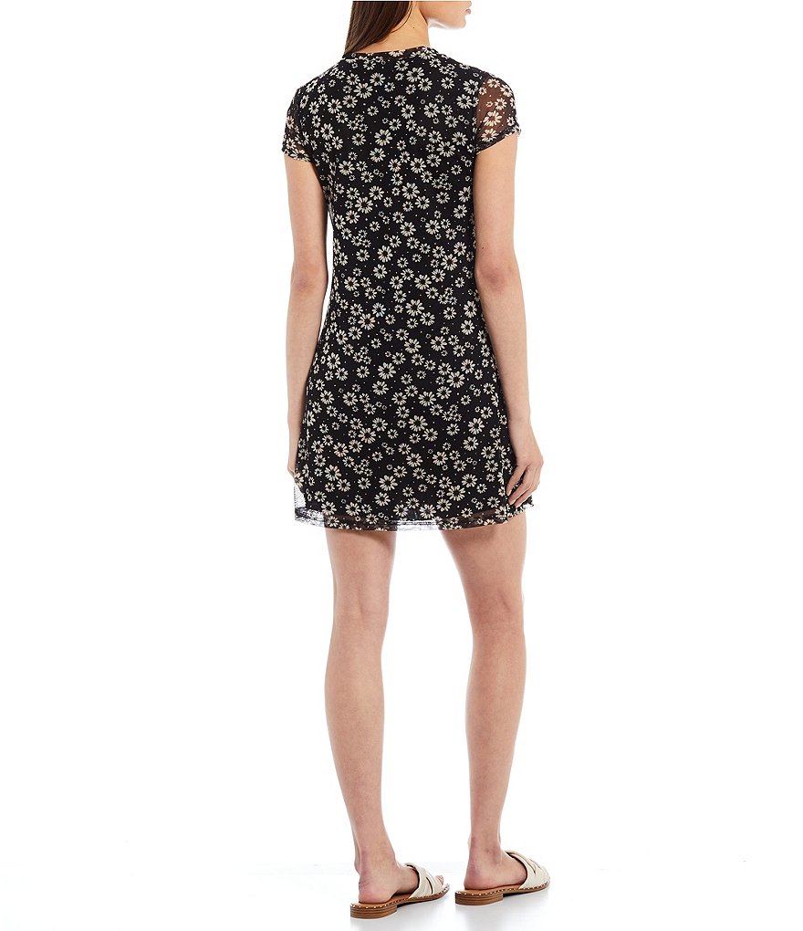 Originality Daisy Dot Short Sleeve Mesh Dress