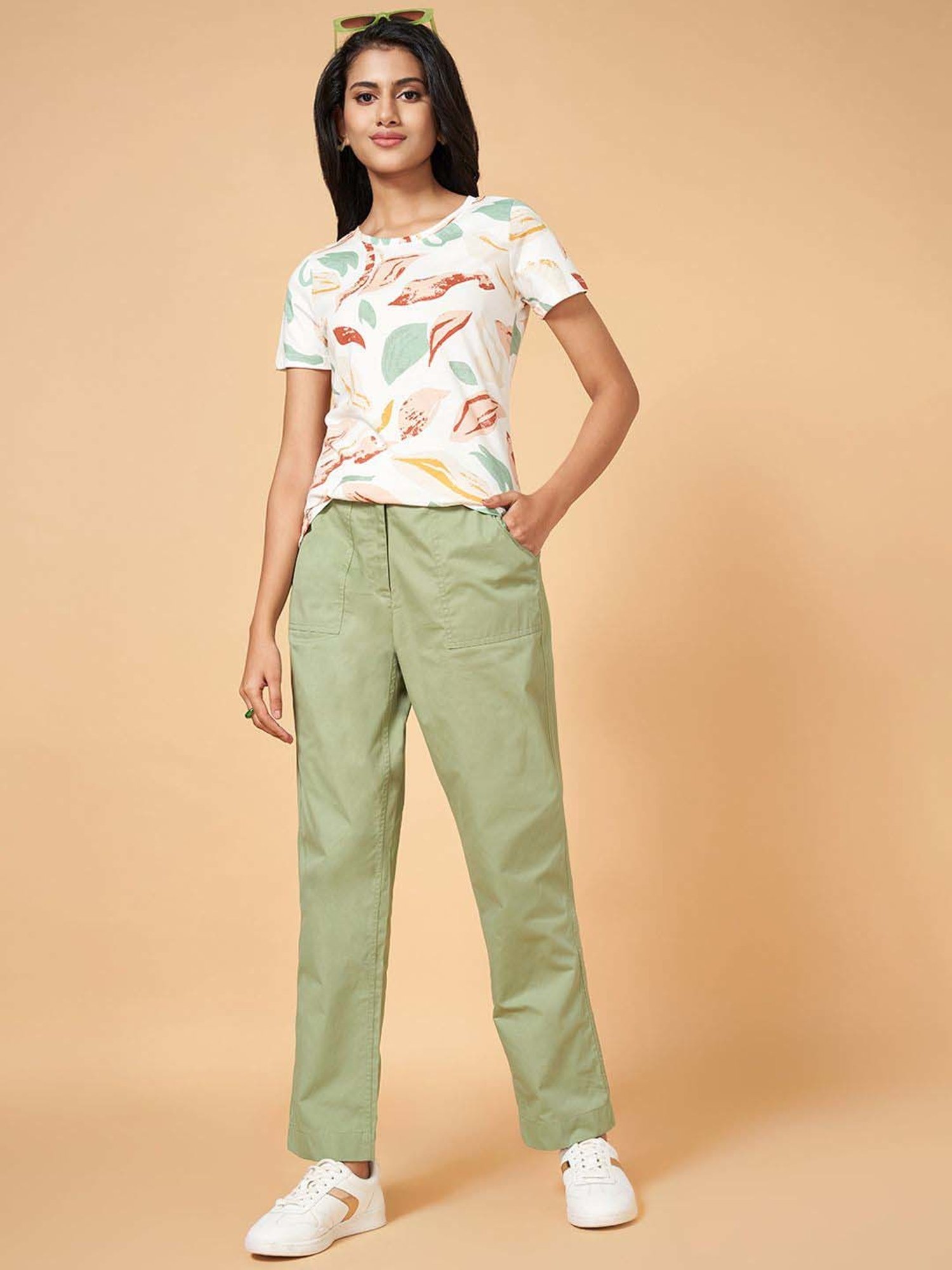 Honey by Pantaloons White Cotton Printed T-Shirt