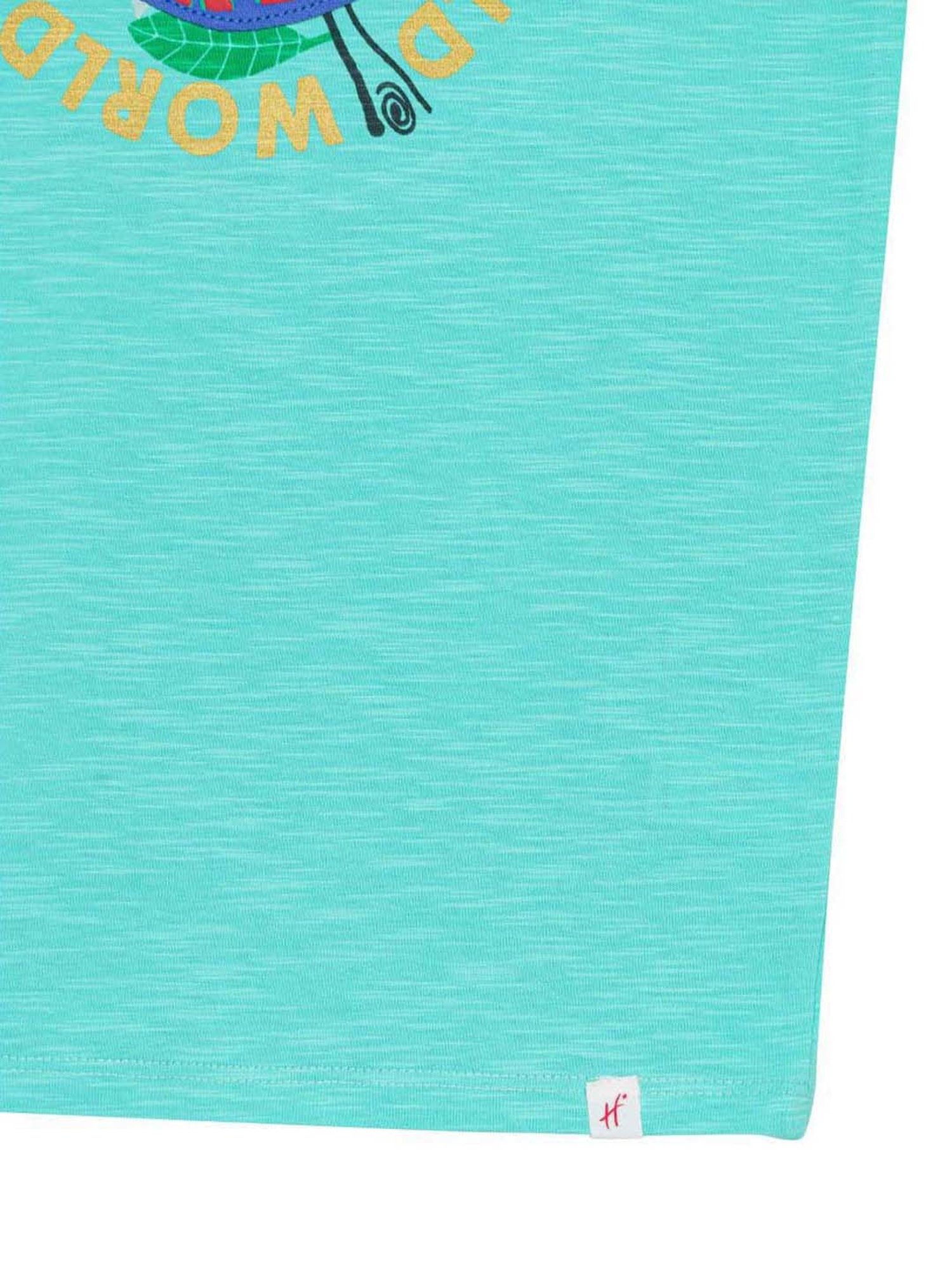 H by Hamleys Kids Sky Blue Cotton Printed T-Shirt