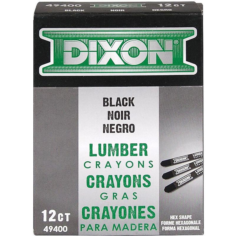 Dixon Lumber Crayons 4 1/2 x 1/2 Carbon Black Dozen 49400