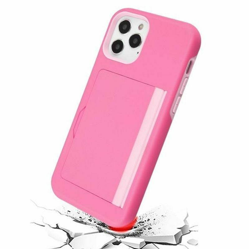 For  iPhone 12 6.1"/12 Pro 6.1" Pink Poket Protector Hard Hybrid Case