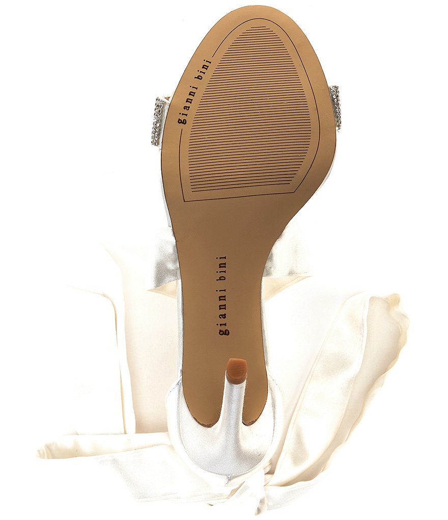 Gianni Bini Bridal Collection Sonnalie Rhinestone Embellished Satin Wrap Dress Sandals