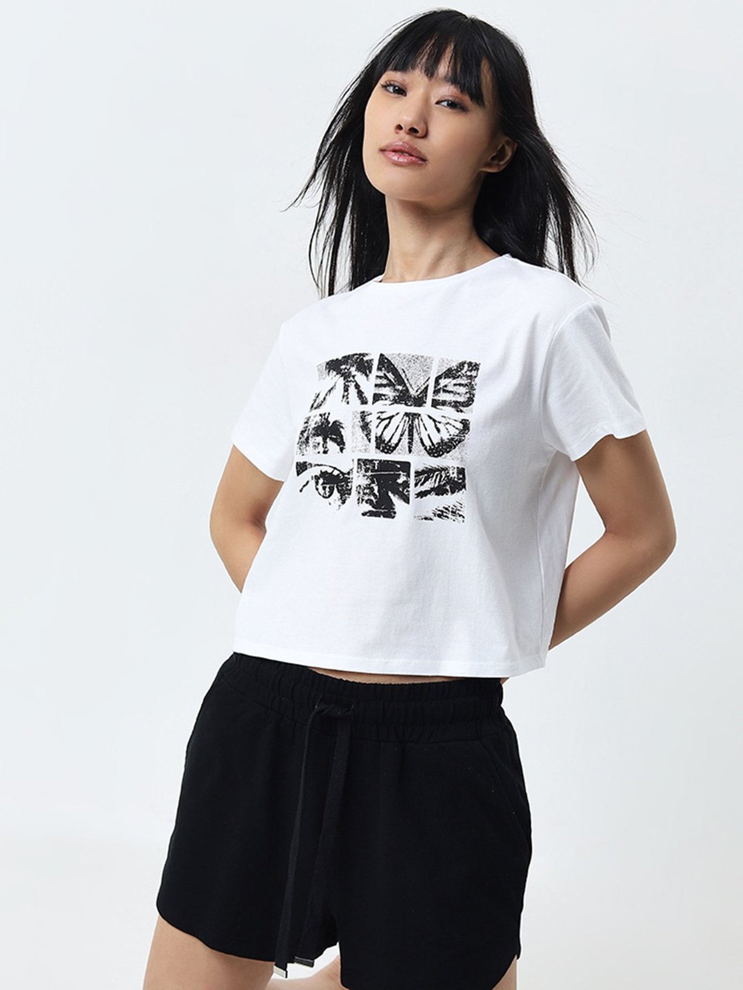 Superstar by Westside Black High-Rise Cotton Shorts