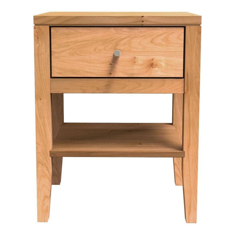 3pc Eastern King Myandra Solid Maple Wood Bedroom Set with 5 Drawer Chest Oak - HOMES: Inside + Out