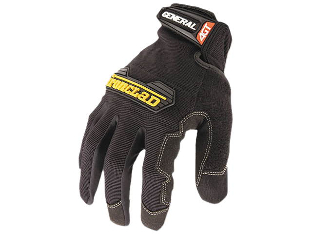 Ironclad GUG-04-L General Utility Spandex Gloves, 1 Pair, Black, Large