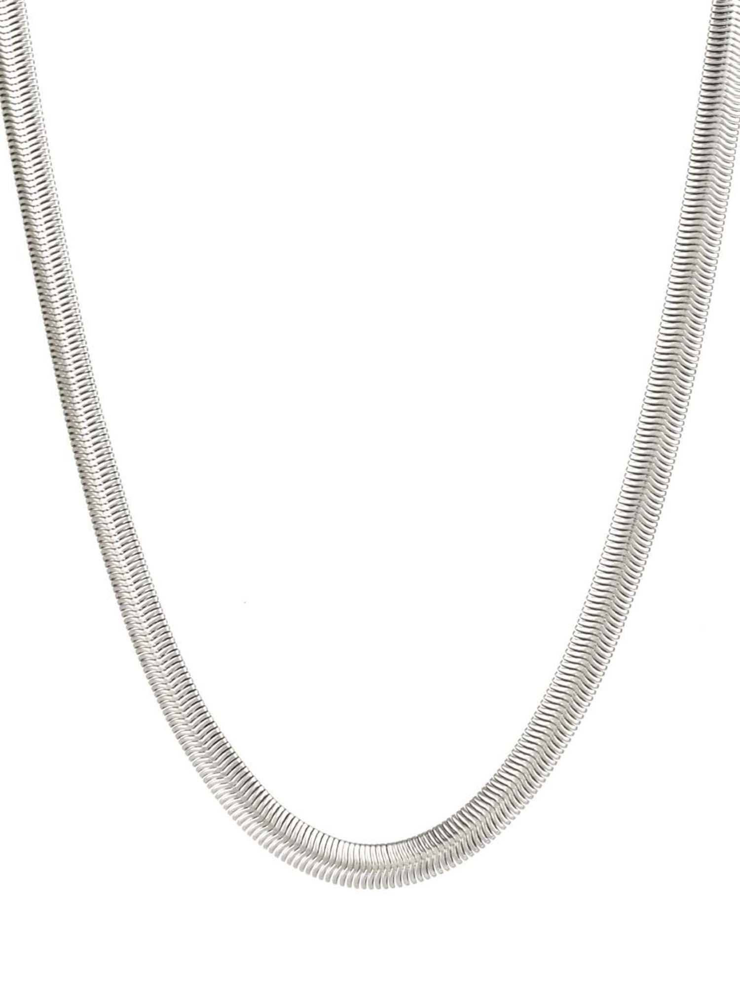 Bold by Priyaasi Sleek Silver-Plated Snake Chain Necklace for Men