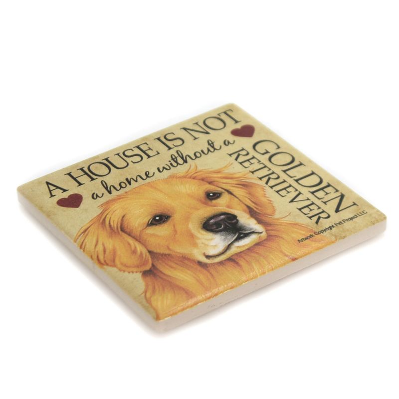 Animal 4.0" Golden Retriever - House Stone Coaster Easel Sjt Enterprises  -  Coasters