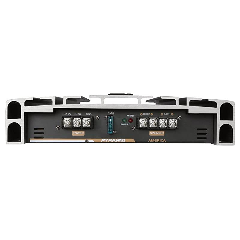2 Channel Car Stereo Amplifier 2000W High Power 2Channel Bridgeable Audio Sound Auto Small Speaker Amp Box w MOSFET Crossover Bass Boost Control Silver Plated RCA Input Output  PB918