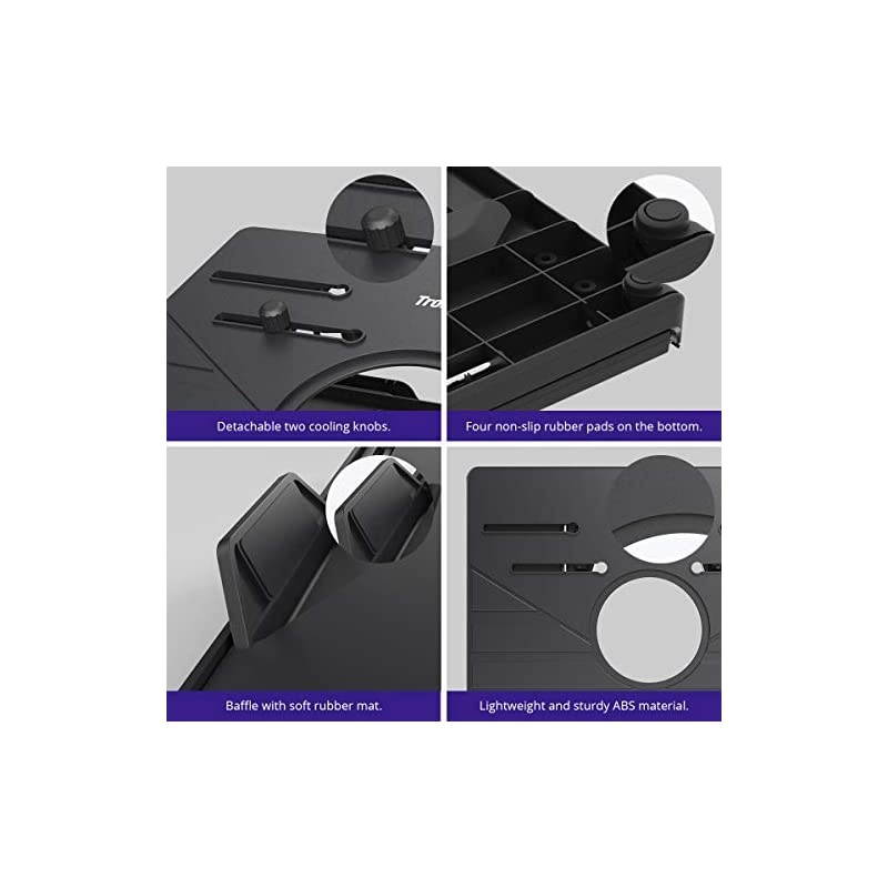 Laptop Stand  D07 Foldable Adjustable Laptop Riser with Phone Holders Compatible with 10 to 17in Laptops TabletsBlack