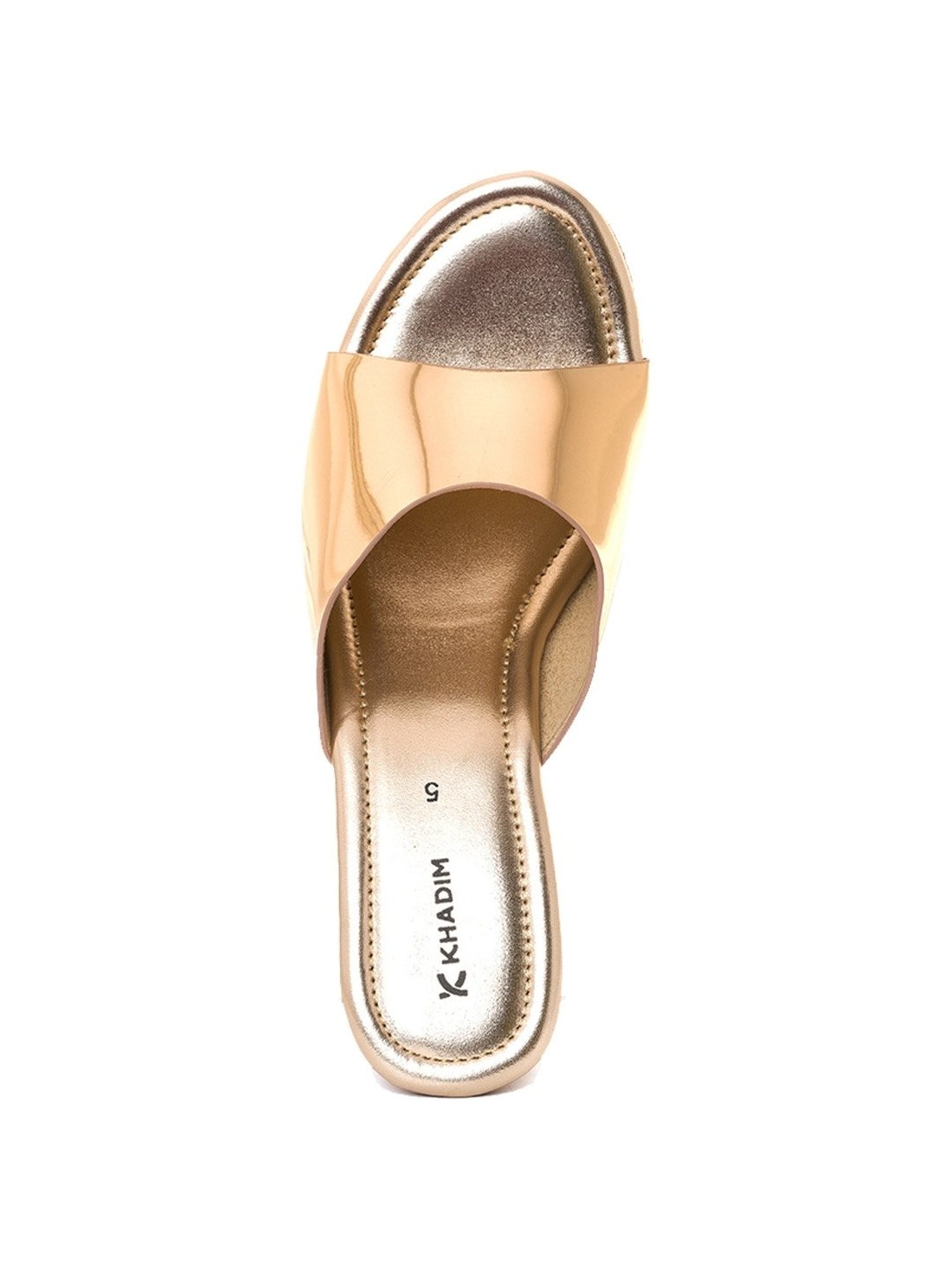 Khadim Women's Gold Casual Wedges