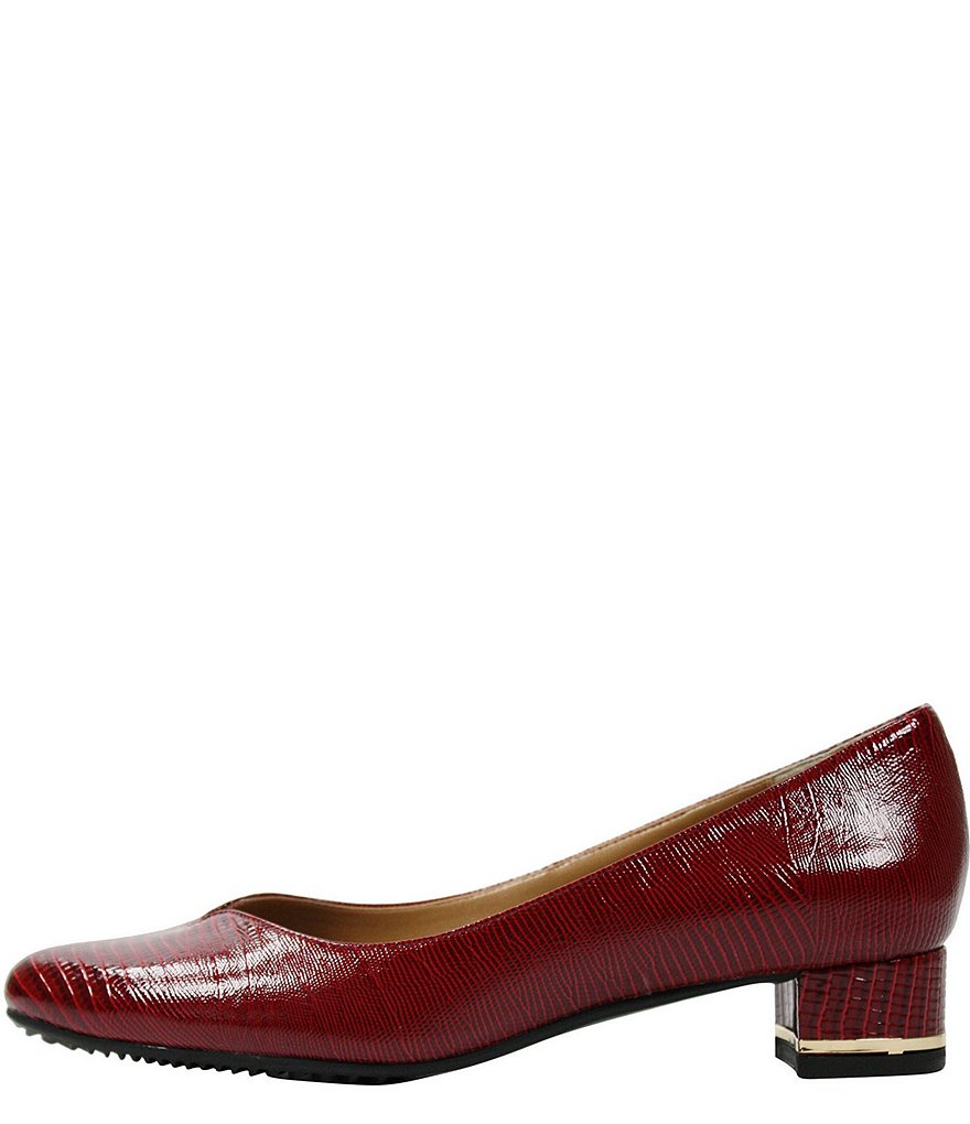 J. Renee Bambalina Lizard Print Patent Leather Block Heel Pumps