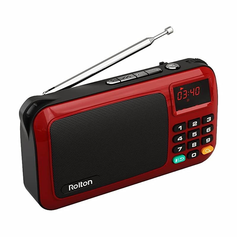 W405 Portable Mini FM Radio Speaker Music Player TF Card for PC iPod Phone with LED Display Red