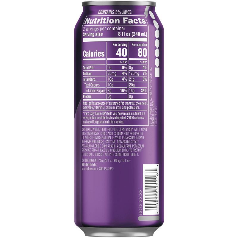 Mountain Dew Kickstart Midnight Grape - 16 fl oz Can