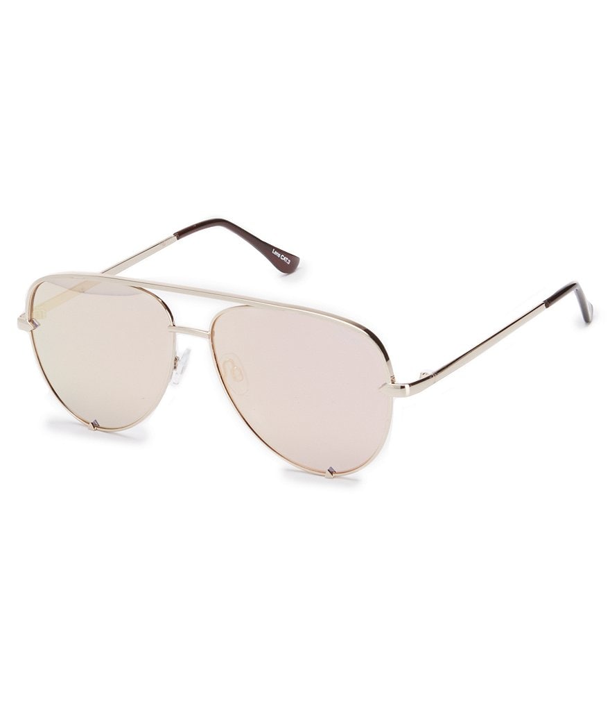 Quay Australia High Key Mini Mirrored Aviator Sunglasses
