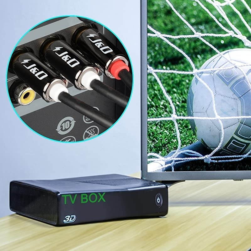 to Cable JampD GoldPlated Copper Shell Heavy Duty 3 RCA Male to 3 RCA Male Stereo Audio Cable RCA Cables 6 Feet