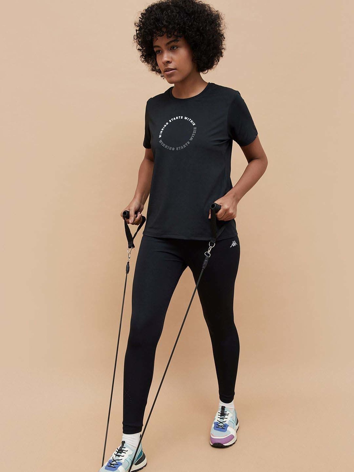 KAPPA Black Printed Sports T-Shirt