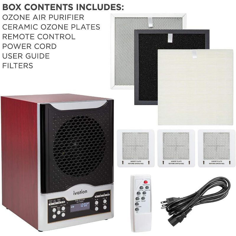 Ivation 5-in-1 HEPA Ozone Generator & Air Purifier with Digital Display Timer & Remote for spaces up to 3,700 Sq. Ft.